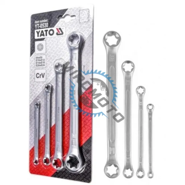 Set chei inelare duble drepte, Yato YT-0530, profil torx E6-E24 mm, 4 bucati Set chei inelare duble drepte, Yato YT-0530, profil torx E6-E24 mm, 4 bucati