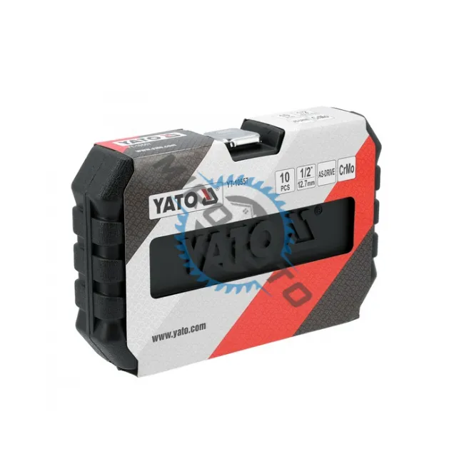 Set chei tubulare adanci de impact 1/2'', 10 piese, Yato YT-10557 Set chei tubulare adanci de impact 1/2'', 10 piese, Yato YT-10557