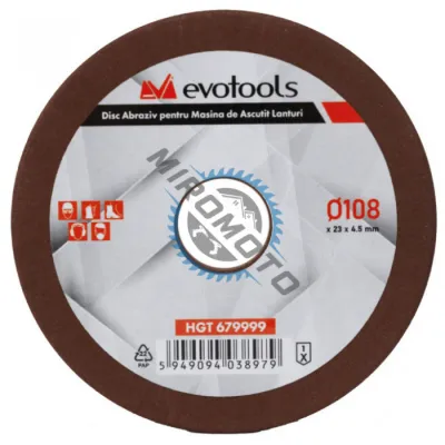 Disc pentru masina de ascutit lant drujba, 108x23x4.5 mm, Evotools 679999 Disc pentru masina de ascutit lant drujba, 108x23x4.5 mm, Evotools 679999