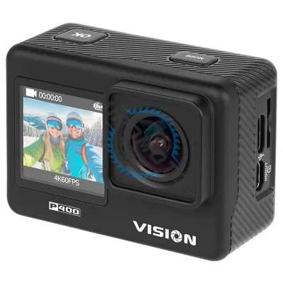 Camera de actiune 4K Ultra HD, 4GB RAM, 256 GB Max. slot card, stabilizare imagine EIS, microfon, unghi larg 170°, port mini HDMI si USB-C, WIFI, filmare subacvatica 30 m adancime