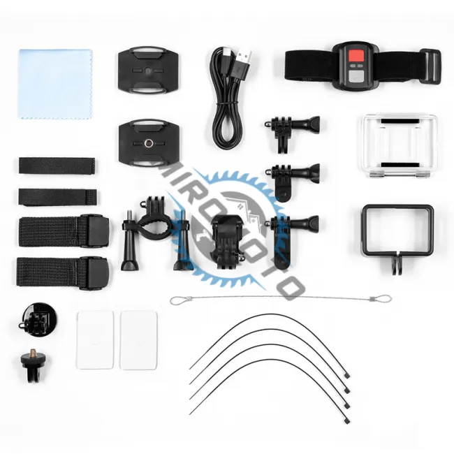 Camera de actiune 4K Ultra HD, 4GB RAM, 256 GB Max. slot card, stabilizare imagine EIS, microfon, unghi larg 170°, port mini HDMI si USB-C, WIFI, filmare subacvatica 30 m adancime