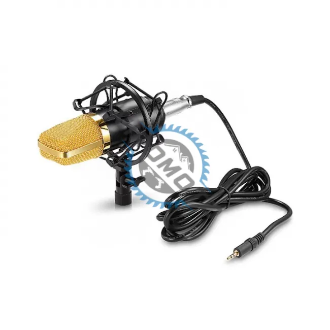 Microfon condensator pentru studio, cu cablu, negru / auriu Microfon condensator pentru studio, cu cablu, negru / auriu