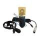 Microfon condensator pentru studio, cu cablu, negru / auriu Microfon condensator pentru studio, cu cablu, negru / auriu