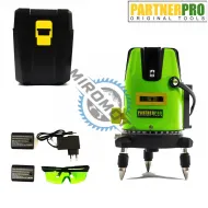 Nivela laser 5 linii, 40m, ±2mm/5m, si 2 acumulatori, PARTNER PRO PLE-5D 14624