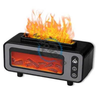 Difuzor cu functie de aromaterapie, umidificator vintage cu 7 culori si iluzie de semineu