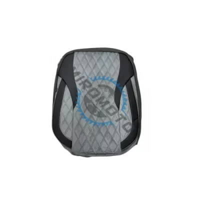 Set huse scaune auto, universale, 11 piese, material textil + imitatie piele, gri-negru