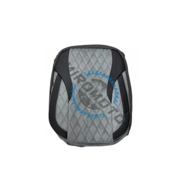 Set huse scaune auto, universale, 11 piese, material textil + imitatie piele, gri-negru