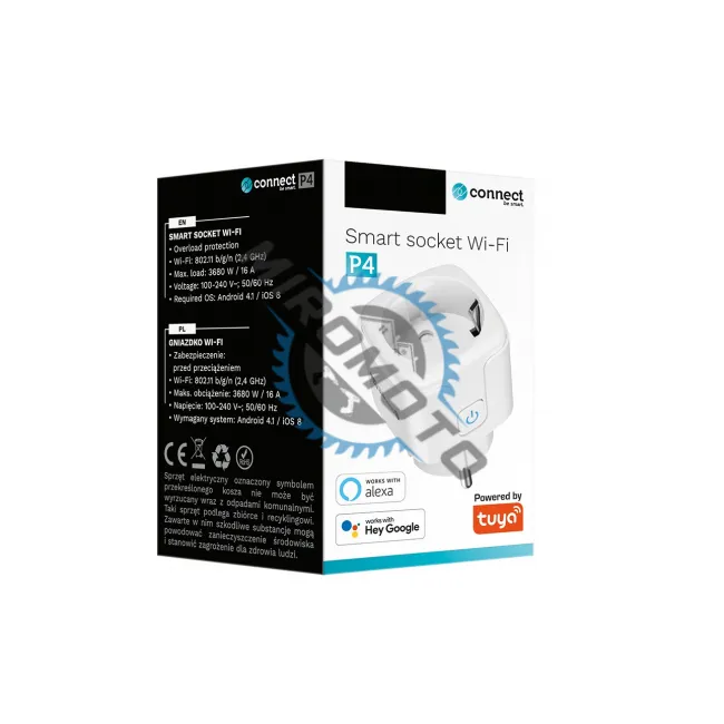 Priza Smart, WiFi connect, monitorizare consum energie, control vocal prin Amazon Alexa Si Google Assistant, compatibila Tuya App Android iOS, programare si timer, control de la distanta
