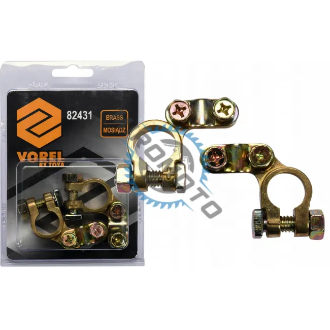 Set 2 cleme pentru baterie auto Vorel 82431 Set 2 cleme pentru baterie auto Vorel 82431