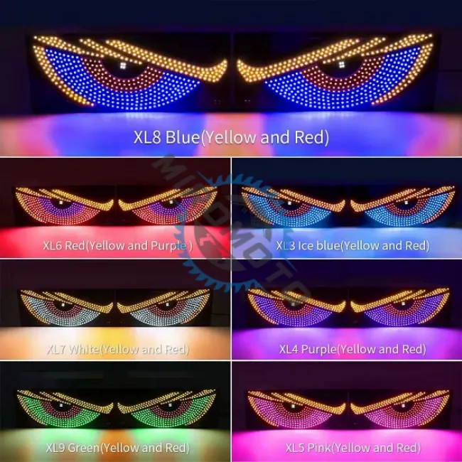 Set 2 panouri Devil Eyes LED, 11 moduri de iluminare, conectare USB, 60 x 12 cm