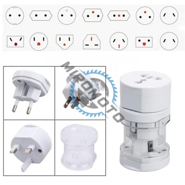 Adaptor universal pentru priza, travel, 110 - 250V AC, 10A, max. 600W, Alb Adaptor universal pentru priza, travel, 110 - 250V AC, 10A, max. 600W, Alb