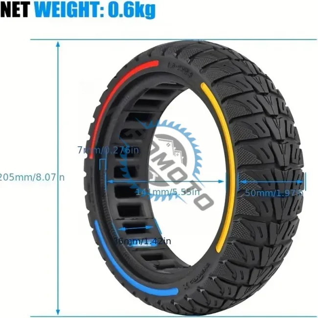 Cauciuc plin antiexplozie pentru Trotineta Electrica 8.5x2-6.1 (230 x 50) Xiaomi M365 Pro Pro2 Mi3 1s - Model Tricolor