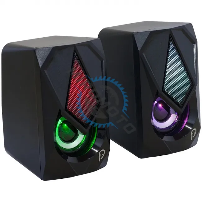 Boxe Gaming Spacer 2.0, cu fir, RMS 6W (2x3W), 4xLED