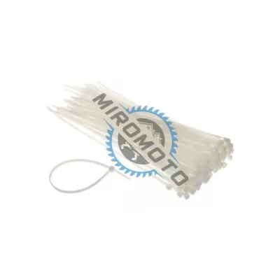 Set 100 coliere albe, plastic, dimensiune 250x4.8 mm