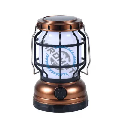 Lampa solara LED, tip felinar, luminozitate ajustabila, 2 moduri iluminare, cu agatatoare metalica, functie PowerBank