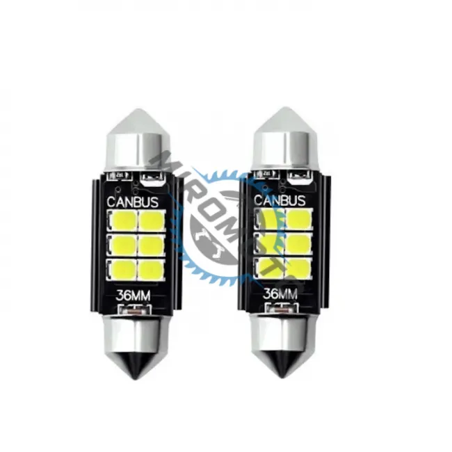 Set 2X Becuri Led Auto, Pentru Numar Inmatriculare, Portbagaj, Plafoniera, C5W, 12V, 36mm, 6 Led Canbus, Alb Set 2X Becuri Led Auto, Pentru Numar Inmatriculare, Portbagaj, Plafoniera, C5W, 12V, 36mm, 6 Led Canbus, Alb