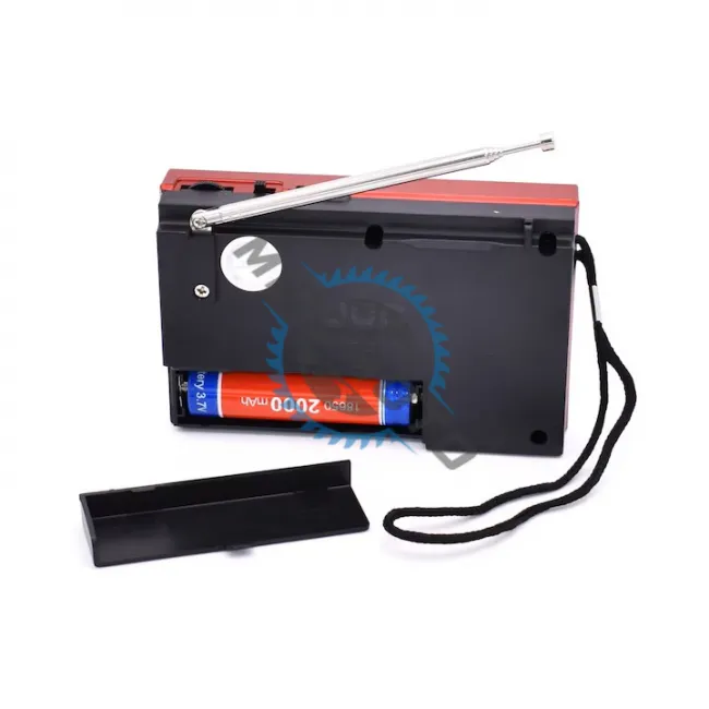 Radio portabil cu acumulator 3.7v 2000 mAh, mp3, card TF, usb, FM, bluetooth, afisaj electronic, rosu Radio portabil cu acumulator 3.7v 2000 mAh, mp3, card TF, usb, FM, bluetooth, afisaj electronic, rosu