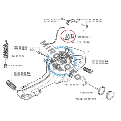 Tragaci acceleratie drujba compatibil pentru modelele Husqvarna 362, 365, 371, 372