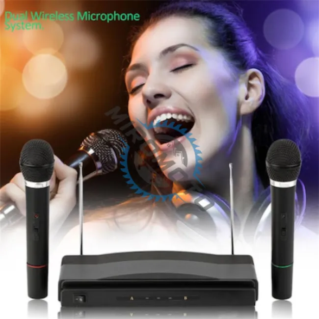 Kit Microfon Profesional fara Fir Andowl, Wireless Karaoke, Sistem statie sunet, negru Kit Microfon Profesional fara Fir Andowl, Wireless Karaoke, Sistem statie sunet, negru