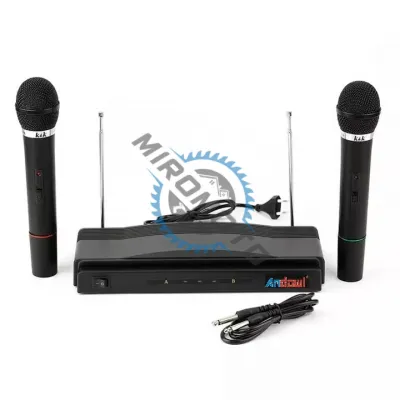 Kit Microfon Profesional fara Fir Andowl, Wireless Karaoke, Sistem statie sunet, negru