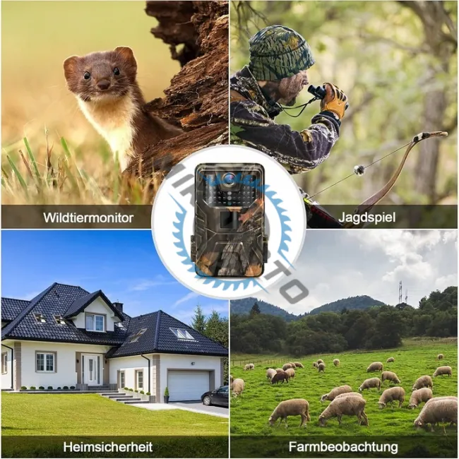 Camera de vanatoare 3MP 4K, 940nm LED-uri IR, senzor de miscare cu vedere de noapte, viteza de declansare rapida de 0, 2 s, alimentare baterii