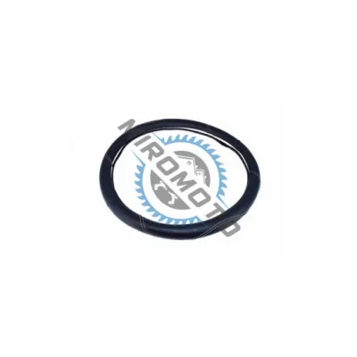 Husa volan din imitatie de piele, marime M, culoare negru, cusatura gri deschis