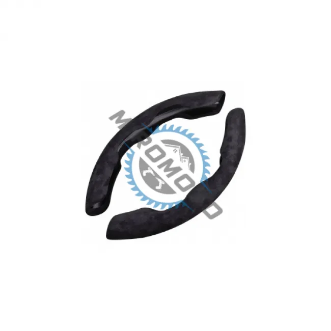 Set 2 ornamente volan, finisaj alcantara negru, dimensiune universala