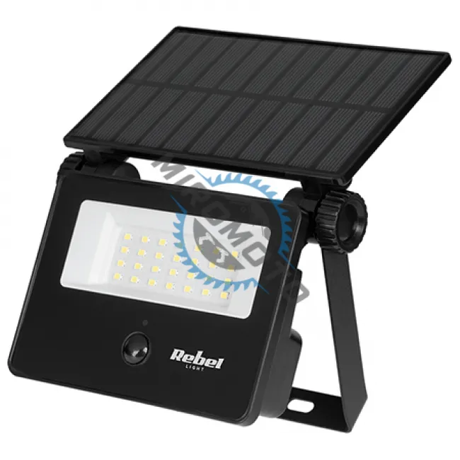 Lampa solara LED, tip proiector, cu senzor de miscare, 28 x LED Tip 2835, 800 lm, IP 54, 6W Lampa solara LED, tip proiector, cu senzor de miscare, 28 x LED Tip 2835, 800 lm, IP 54, 6W