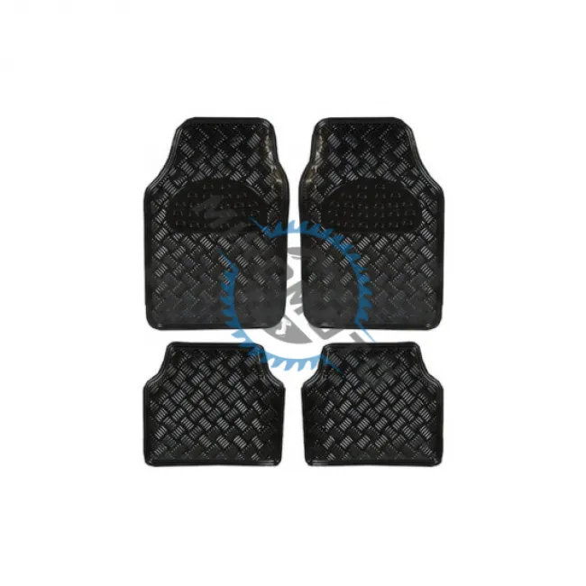 Set 4 covorase auto universale, model diamond, crom, negru lucios