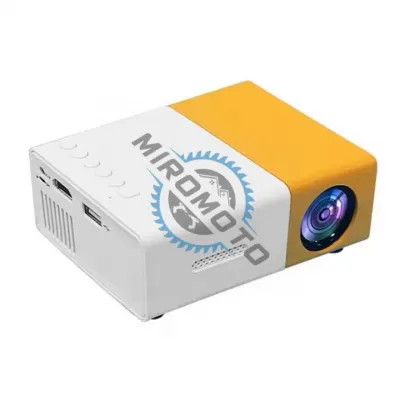 Videoproiector portabil, proiectie 24-80 inch, rezolutie 1080P suportata, TFT LCD, alb/galben