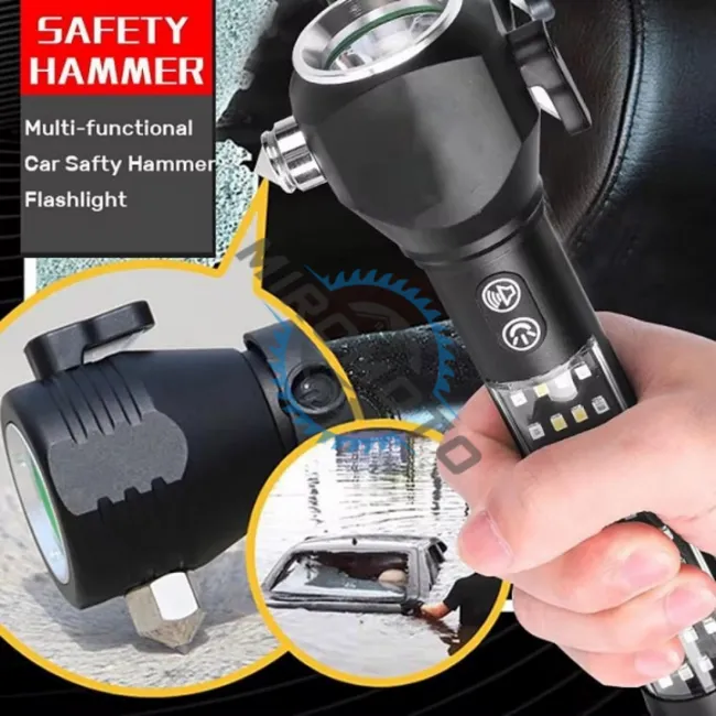 Lanterna reincarcabila, LED, 5 moduri iluminare, 140lm, Type C, magnet, ciocan, sunet de avertizare, 7000k