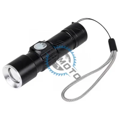 Lanterna reincarcabila, LED, 3 moduri iluminare, 120lm, Usb-A, aluminiu, zoom