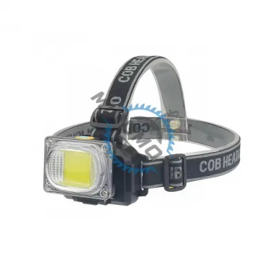 Lanterna de cap reincarcabila, 5w, LED + COB, 2 moduri de iluminare alb + stroboscop rosu, 200lm, ajustabil 180 grade 