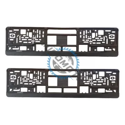Set 2 bucati suport numar inmatriculare auto, fata-spate, plastic, negru