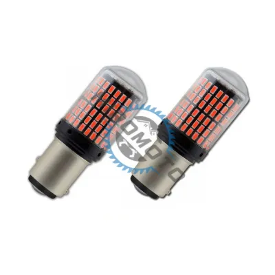 Set 2 becuri Led, BAY15D / 1157G, cu 2 faze P21/5w frana si pozitie,144 SMD 3014, culoare rosie, tensiune, 12v