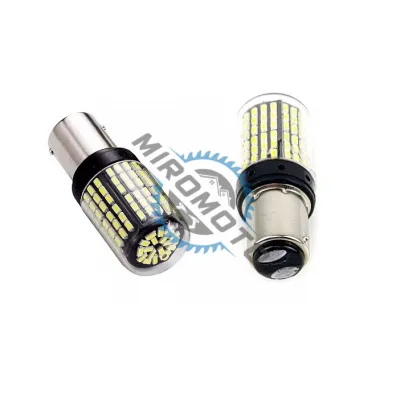Set 2 becuri Led, BAY15D / 1157G, cu 2 faze P21/5w marsarier si pozitie, 144 SMD 3014, culoare alb, tensiune, 12v