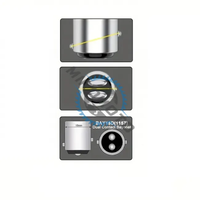 Set 2 becuri Led, BAY15D / 1157G, cu 2 faze P21/5w marsarier si pozitie, 144 SMD 3014, culoare alb, tensiune, 12v