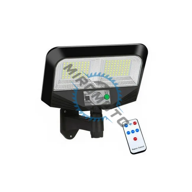 Lampa solara LED cu senzor de miscare si telecomanda, 125 led-uri, 40 W, IP67