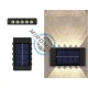 Lampa solara de perete, buton on-off, lumina calda, ip65, 10 led-uri, unghi 120 grade, 50 lumeni