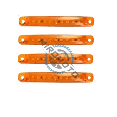 Set 4 lampi laterale gabarit LED, remorca / platforma / camper, tensiune 12V-24V, lumina portocalie 
