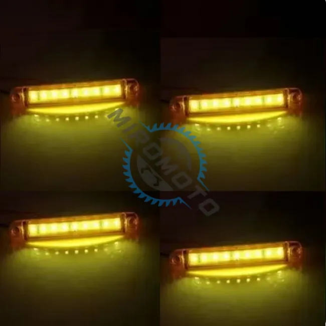 Set 4 lampi laterale gabarit LED, remorca / platforma / camper, tensiune 12V-24V, lumina portocalie