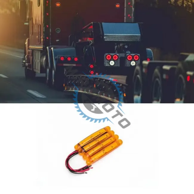 Set 4 lampi laterale gabarit LED, remorca / platforma / camper, tensiune 12V-24V, lumina portocalie