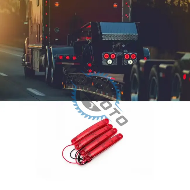 Set 4 lampi laterale gabarit LED, remorca / platforma / camper, tensiune 12V-24V, lumina rosie