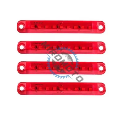 Set 4 lampi laterale gabarit LED, remorca / platforma / camper, tensiune 12V-24V, lumina rosie