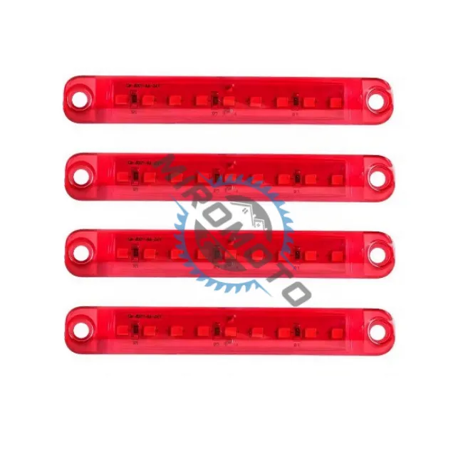 Set 4 lampi laterale gabarit LED, remorca / platforma / camper, tensiune 12V-24V, lumina rosie