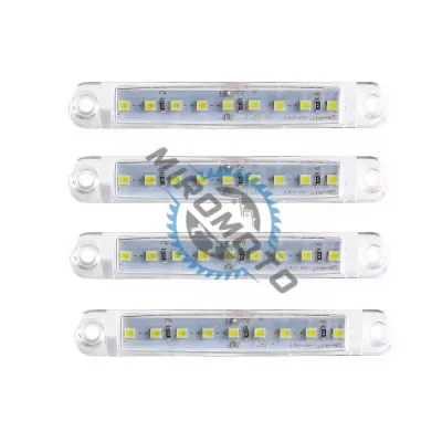 Set 4 lampi laterale gabarit LED, remorca / platforma / camper, tensiune 12V-24V, lumina alba