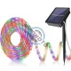 Banda led RGB, cu panou solar pentru exterior, lungime 5 metri