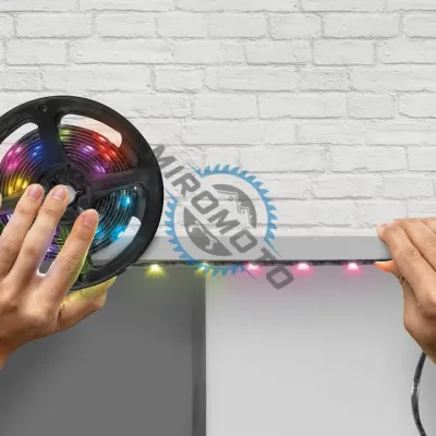 Banda led RGB, cu panou solar pentru exterior, lungime 5 metri