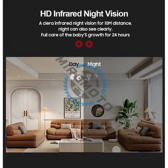 Camera de Supraveghere WIFI, 3MP, Full HD, Baby Monitor Audio Video, Vedere Nocturna, Senzor Miscare, Control Vocal