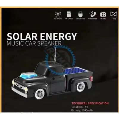 Boxa portabila, 10W, Bluetooth V5.4, incarcare solara, Usb, TF Card, Radio Fm, aux, 1200mAh, tip camioneta